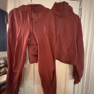 Lululemon Scuba Rust Hoodie and Joggers Set